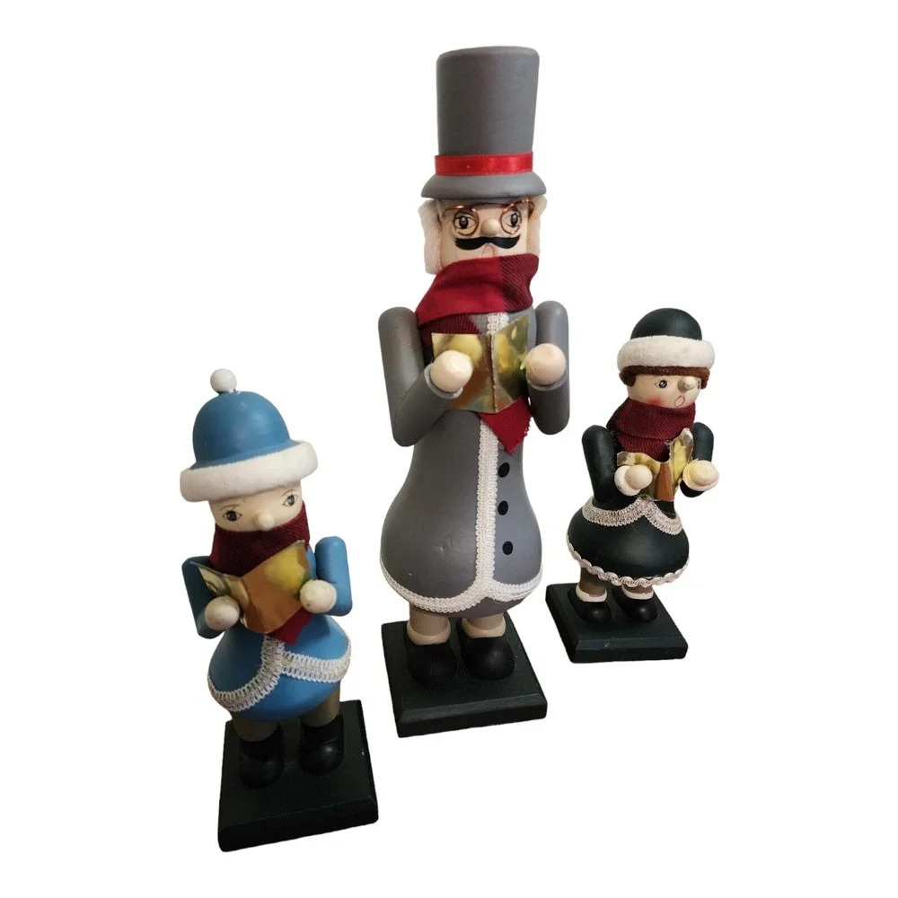 Hand-crafted Christmas Time‎ Wooden Carolers Figurines Holiday Decor Collectible